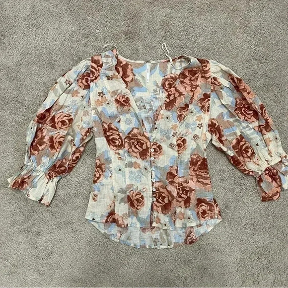 Free People Found You Printed Top ~ Size XS! Absolutely gorgeous top! - Picture 11 of 13